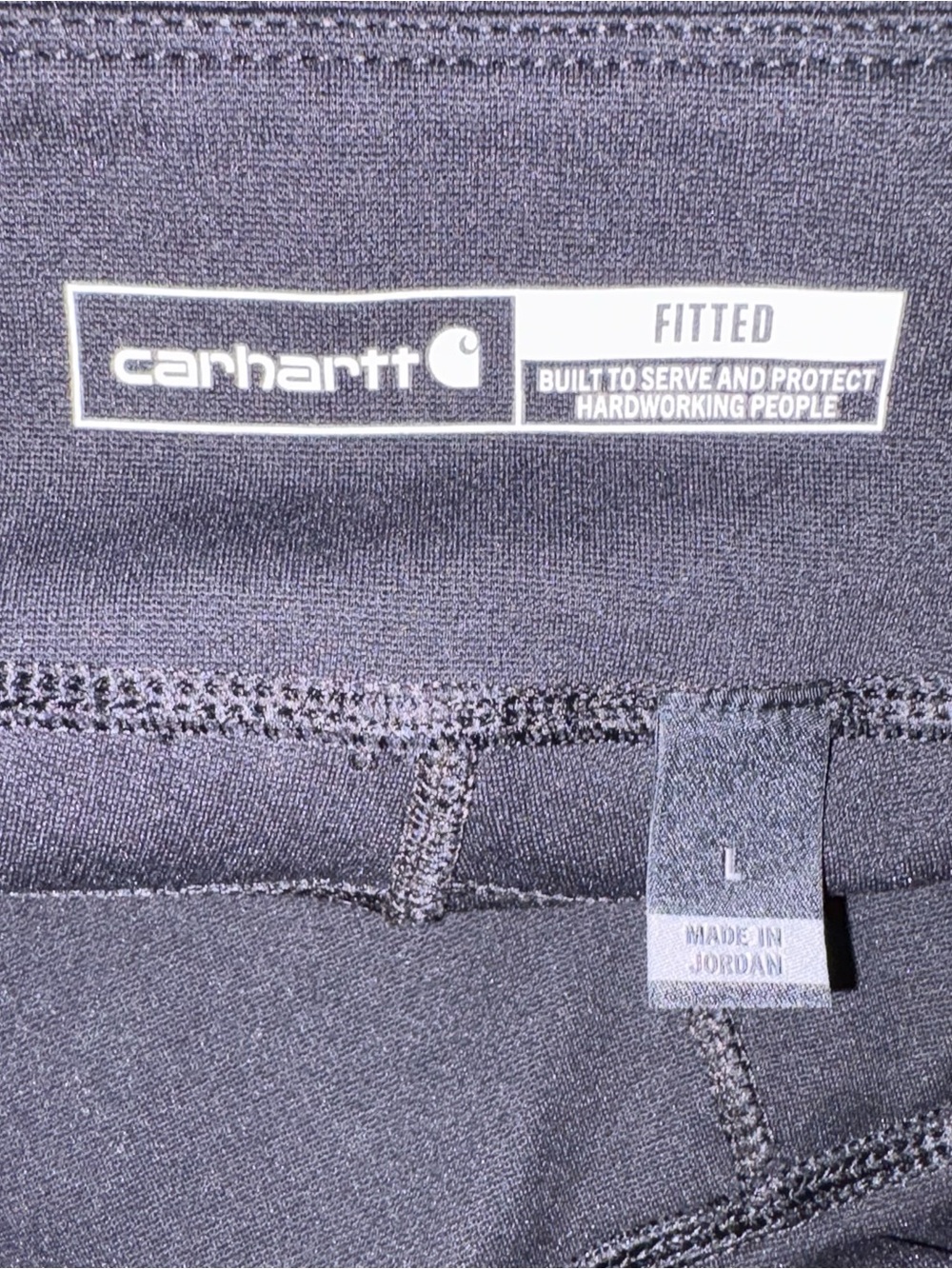 Like new Carhartt women’s large 12-14 black fitted leggings pants pockets hiking - Picture 5 of 8